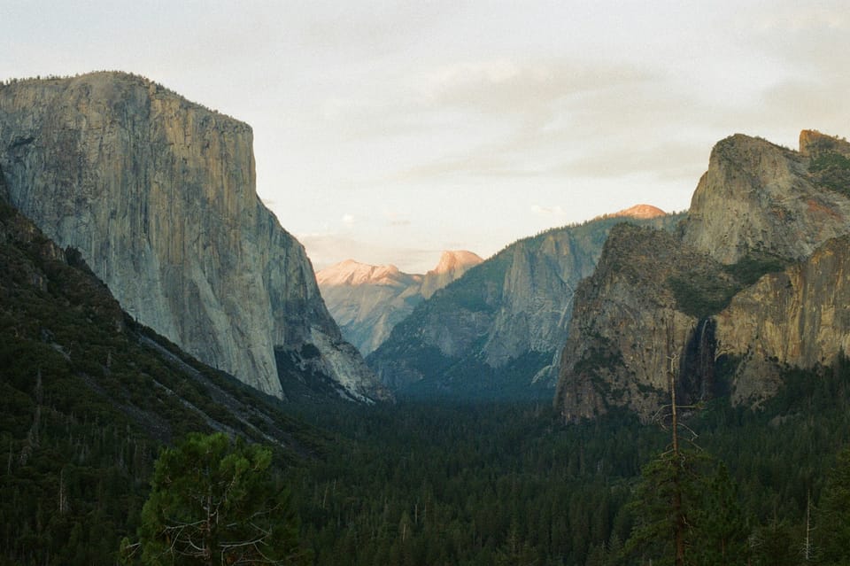 Tunnel View across Yosemite Valley toward Half Dome